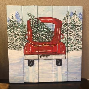 Christmas Painting on Wooden Pallet